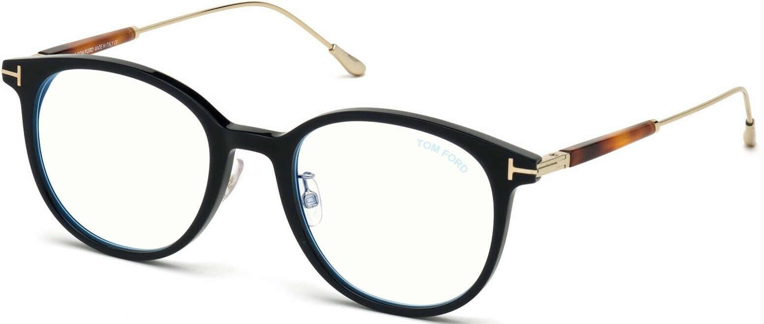 Tom Ford FT5644DB 090 Ultramarine Blue Havana Palladium Blue Block Eyeglasses