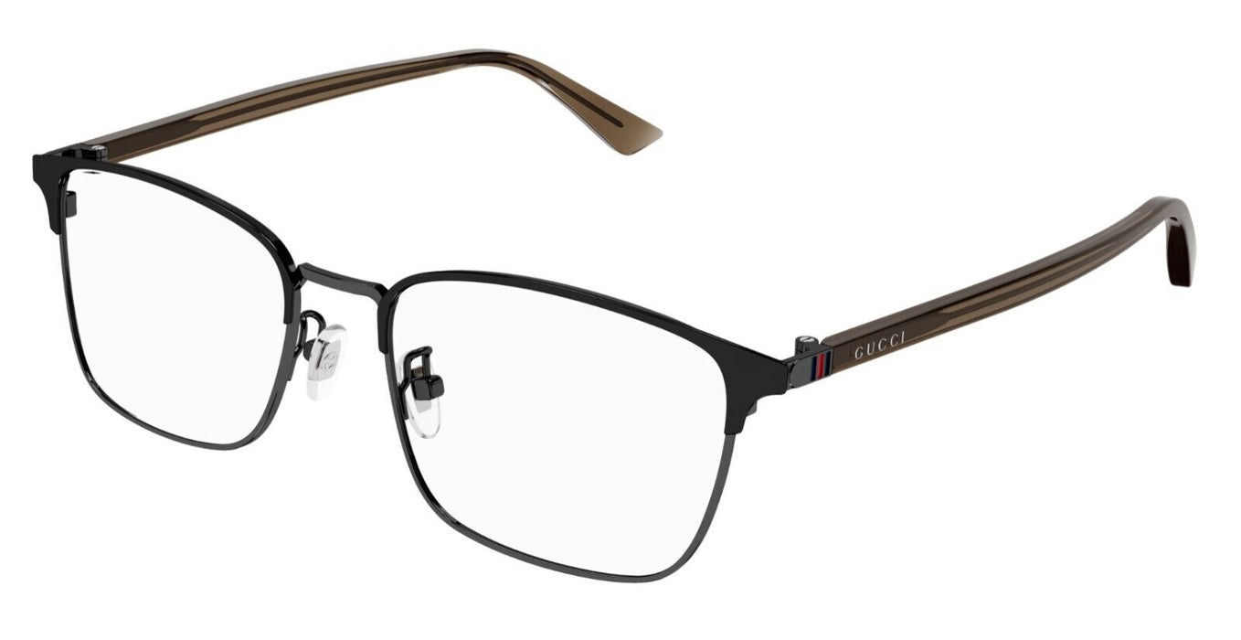 Gucci GG1124OA 003 Black-Brown Rectangular Men's Eyeglasses