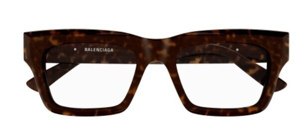 Balenciaga BB0240O-002 Havana Rectangle Unisex Eyeglasses