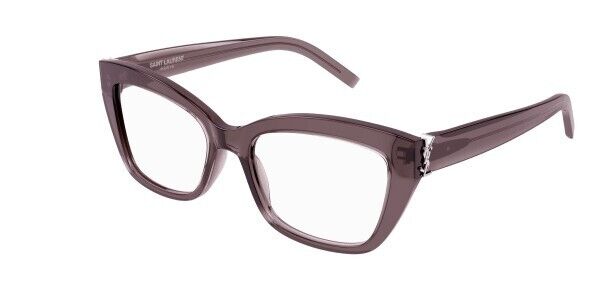 Saint Laurent SL M117 003 Brown/Transparent Cat-Eye Women's Eyeglasses