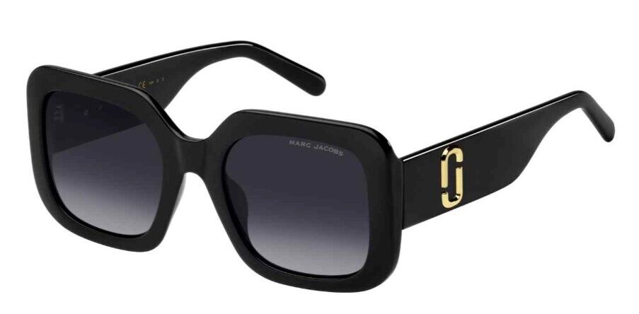 Marc Jacobs MARC-647/S 008A/WJ Black/Grey Polarized Square Sunglasses