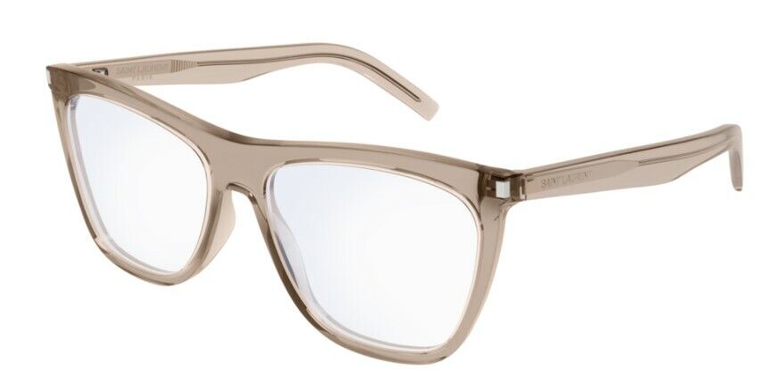 Saint Laurent SL518 004 Transparent Brown Full-Rim Square Women's Eyeglasses