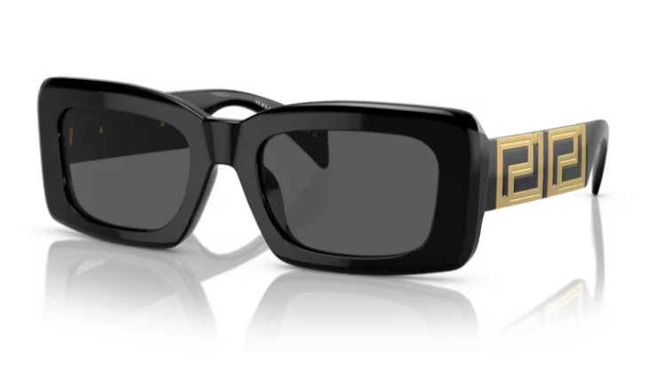 Versace 0VE4444U GB1/87 Black/Dark Grey Rectangle Women's Sunglasses