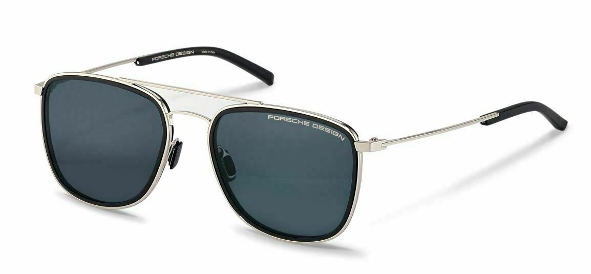 Porsche Design P 8692 B Silver Black Blue Black Mirrored Sunglasses
