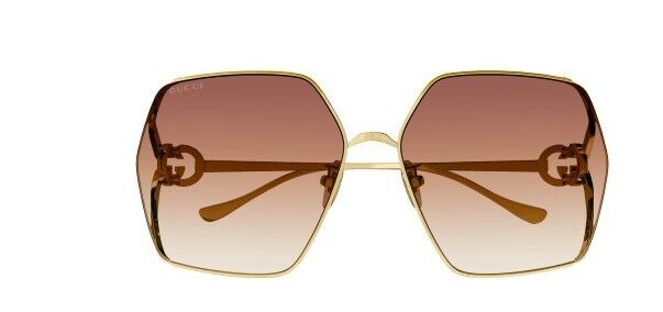 Gucci GG1322SA 004 Gold/Pink Oversized Gradient Square Women's Sunglasses