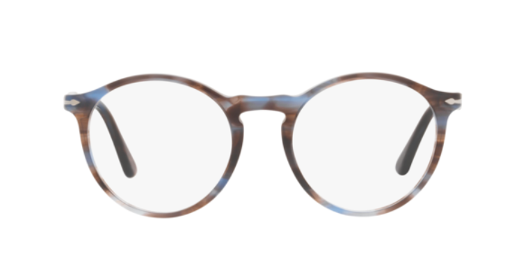 Persol 0PO3285V 1155 Striped Blue /Brown Havana/ Silver Unisex Eyeglasses