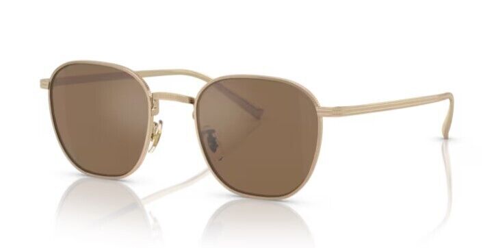 Oliver Peoples 0OV1329ST 5035G8 Gold Cognac Mirror Square 49mm Men's Sunglasses