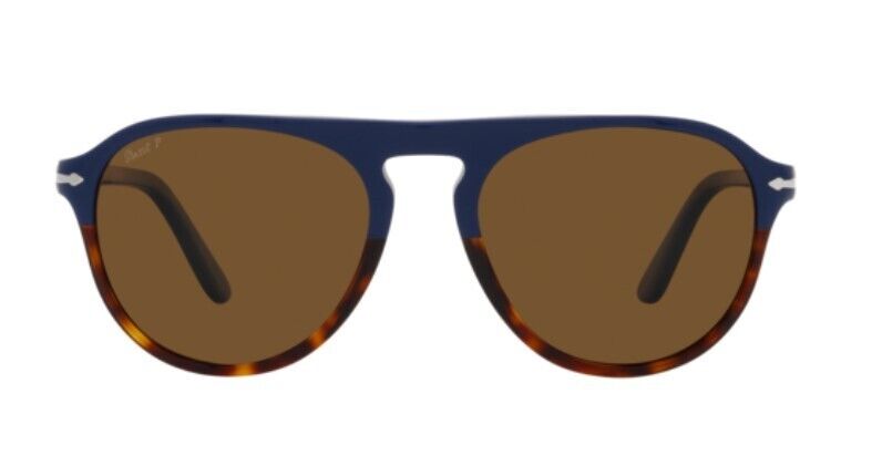 Persol 0PO3302S 117857 Blue-Havana/Brown Polarized Pilot Unisex Sunglasses