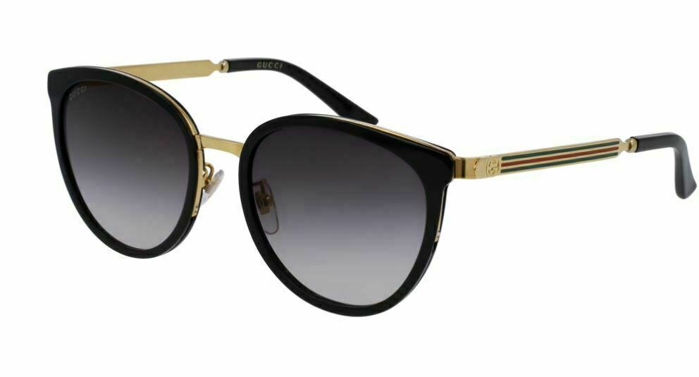 Gucci GG 0077 SK 001 Black/Gold Sunglasses