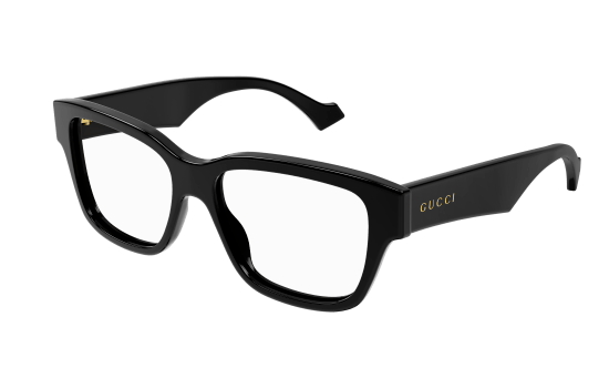 Gucci GG1428O 004 Black Clear  Square Men's Eyeglasses
