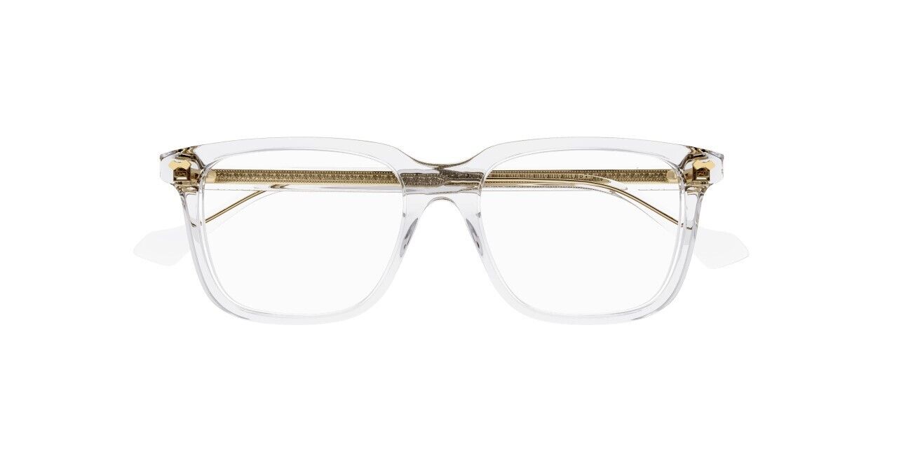 Gucci GG0737O 017 Transparent Crystal Oversized Rectangular Men's Eyeglasses