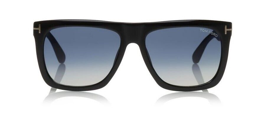 Tom Ford FT0513 Morgan 01W Shiny Black/Blue Gradient Square Unisex Sunglasses