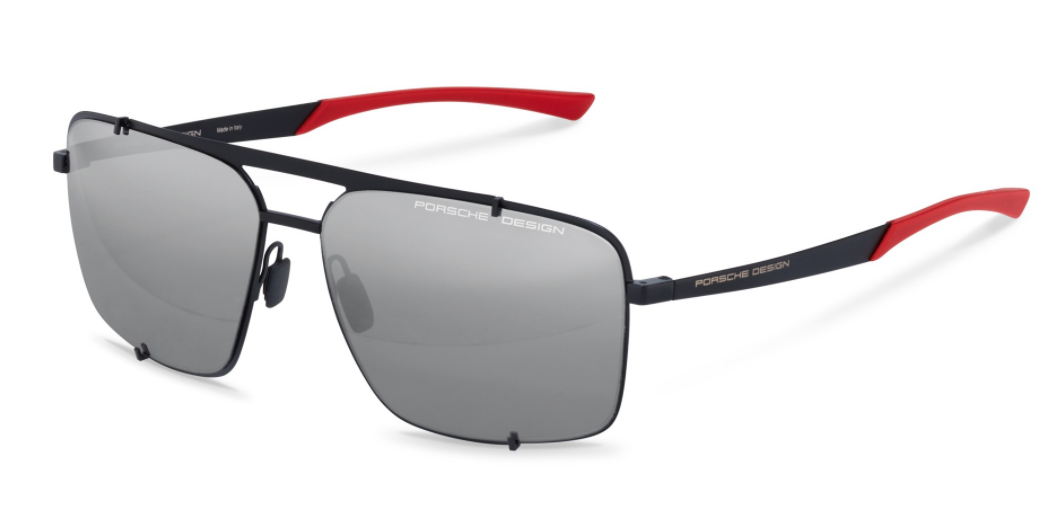 Porsche Design P 8919 A Black/Red Mercury/Silver Mirrored Sunglasses