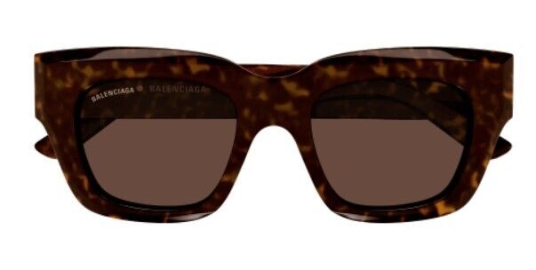 Balenciaga BB0234S-002 Havana/Brown Square Women's Sunglasses