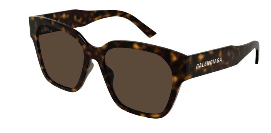 Balenciaga BB0215SA 002 Havana/Brown Full-Rim Square Unisex Sunglasses