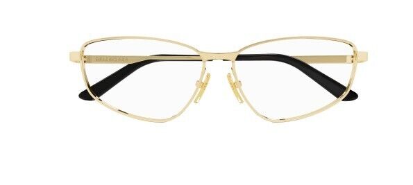 Balenciaga BB0281O 002 Gold Rectangular Unisex Eyeglasses