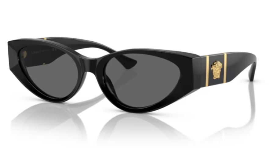 Versace 0VE4454 GB1/87 Black/Dark Grey Cat-Eye Women's Sunglasses