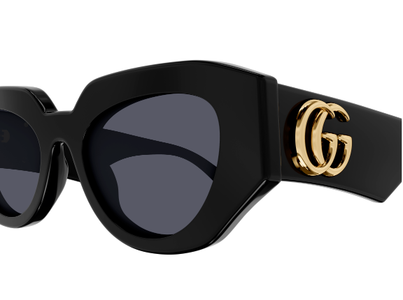 Gucci GG1421S 001 Black/Grey Women's Cat eye Sunglasses