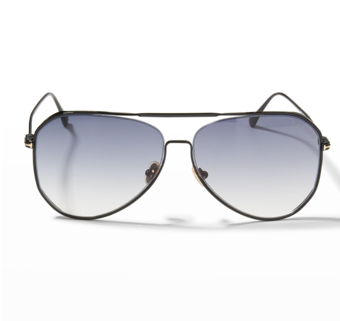 Tom Ford FT0853 Charles-02 01B Shiny Black/Smoke Gradient Unisex Sunglasses