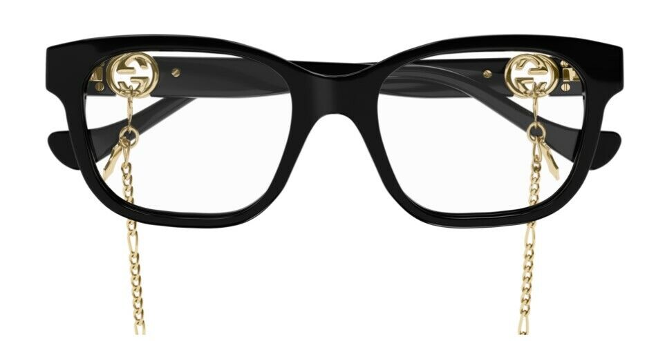 Gucci GG 1025O-003 Black/Black Cat-Eye Square Women Eyeglasses