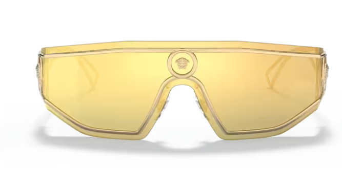 Versace 0VE2226 10027P Gold/ Brown mirror gold 45mm Rectangular Men's Sunglasses