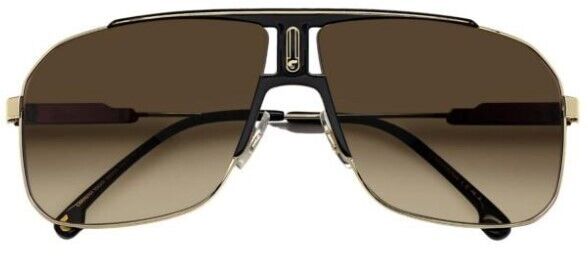 Carrera 1043/S 02M2/HA Black Gold/Brown Gradient Rectangle Men's Sunglasses