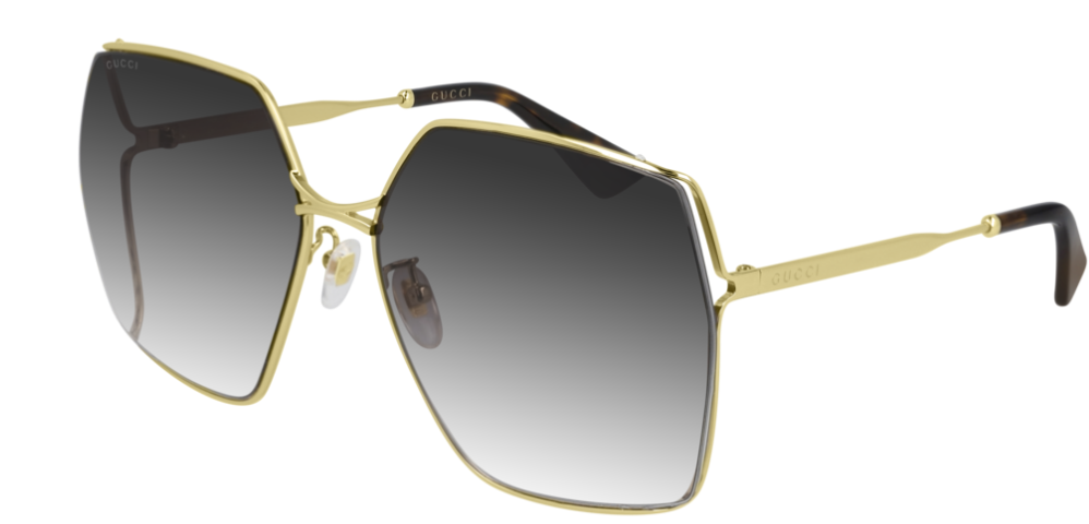 Gucci GG 0817S 001 Gold/Grey Gradient Square Women's Sunglasses