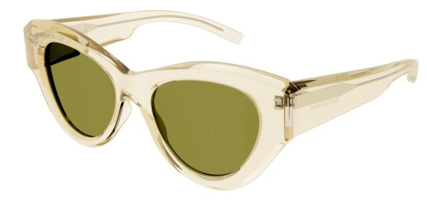 Saint Laurent SL506 005 Transparent Yellow Green Cat-Eye Women's Sunglasses
