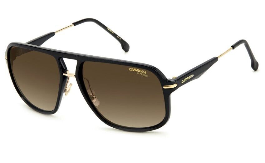 Carrera 296/S 02M2 HA Black Gold/Brown Gradient Rectangle Men's Sunglasses