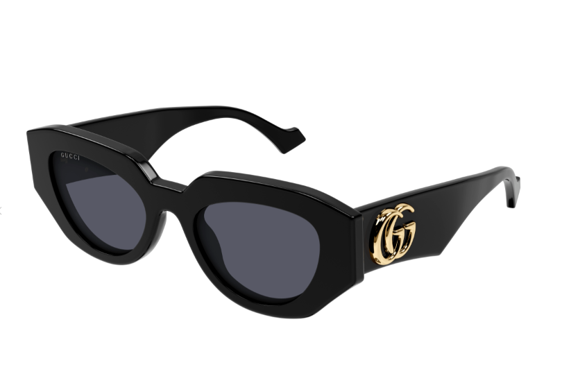 Gucci GG1421S 001 Black/Grey Women's Cat eye Sunglasses