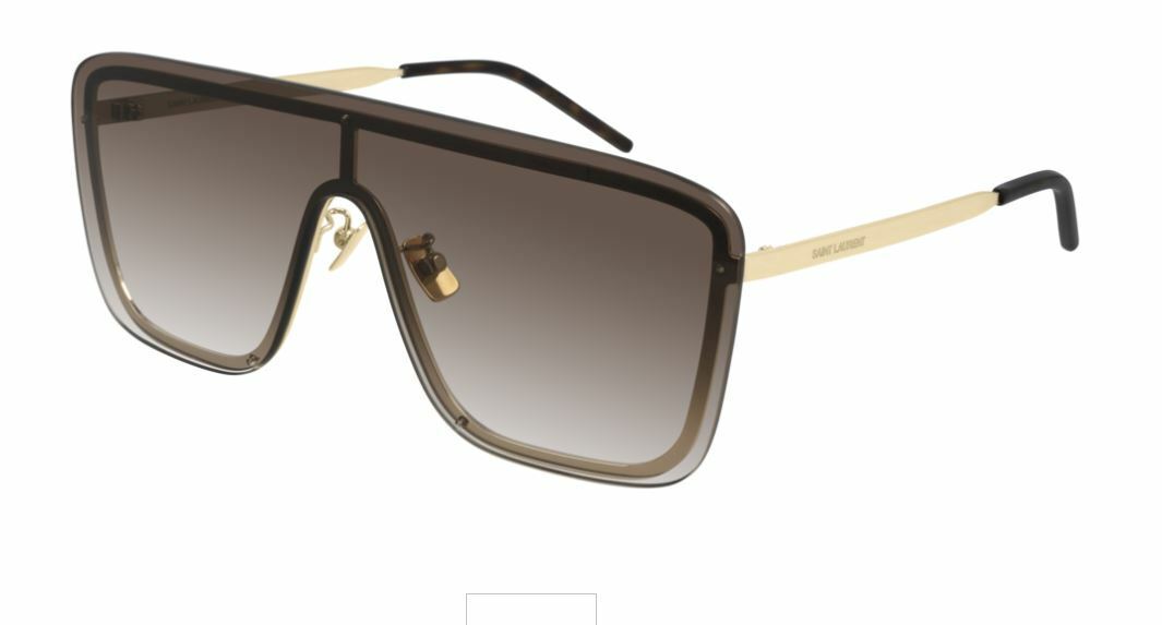 Saint Laurent SL 364 MASK 006 Gold/Brown Square Unisex Sunglasses