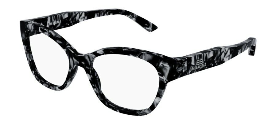 Balenciaga BB0213O 004 Havana Grey Full-Rim Square Cat-Eye Women's Eyeglasses