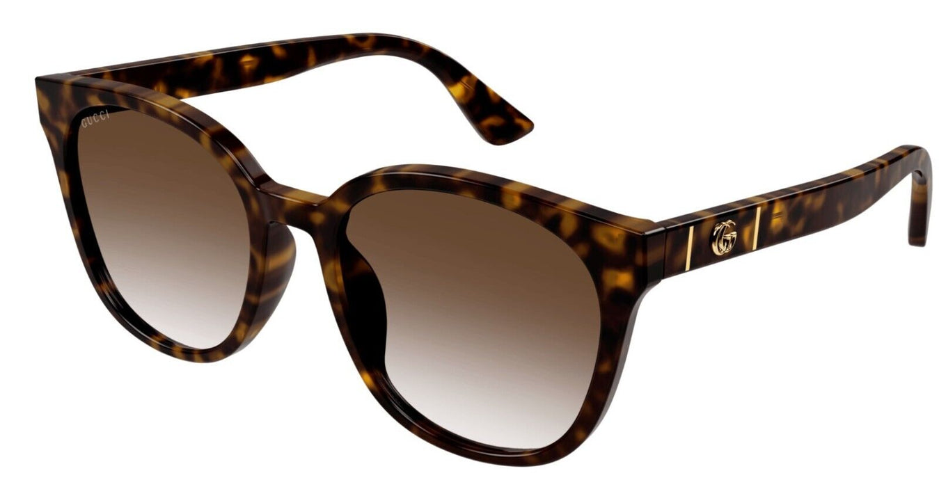 Gucci GG1122SA 002 Havana/Brown Gradient Oversize Square Unisex Sunglasses