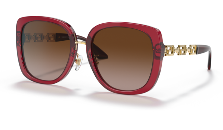 Versace VE4407D 388/13 Transparent red /Brown gradient Square Women's Sunglasses