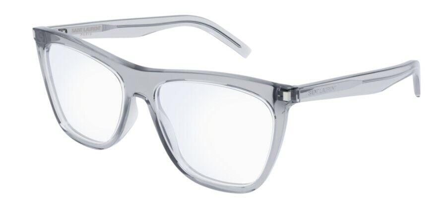 Saint Laurent SL518 003 Transparent Grey Full-Rim Square Women's Eyeglasses