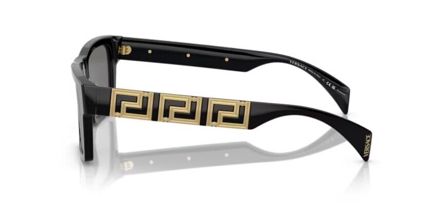 Versace 0VE4445 GB1/81 Black/ Dark Grey Polarized Rectangle Men's Sunglasses