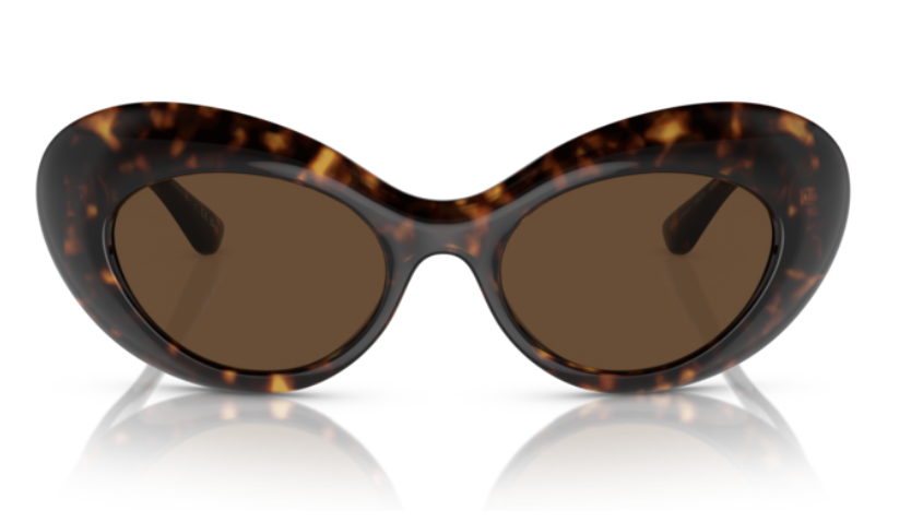 Versace 0VE4456 108/73 Havana/Dark Brown Oval Women's Sunglasses