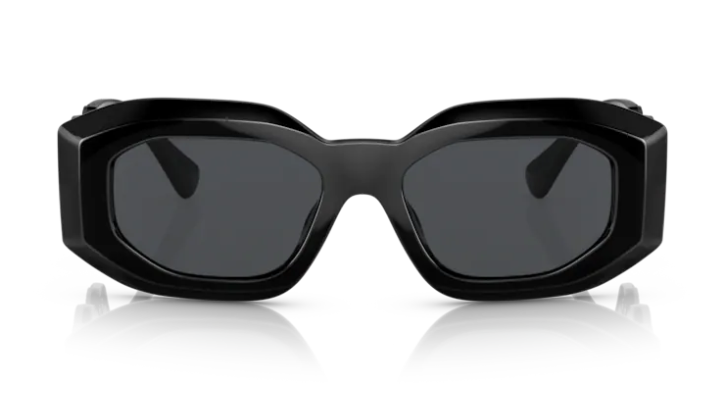 Versace VE4425U 536087 Black/Dark Gray Oval men's Sunglasses