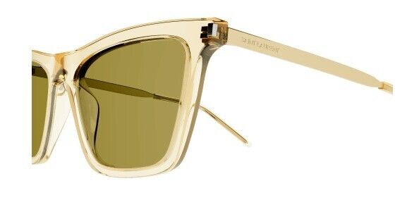 Saint Laurent SL 511 006 Yellow-Gold/Green Square Women's Sunglasses