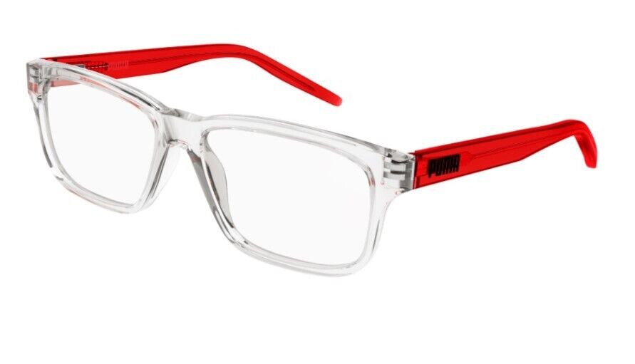 Puma PJ0046O 007 Transparent-Red Rectangular Full-Rim Junior Eyeglasses