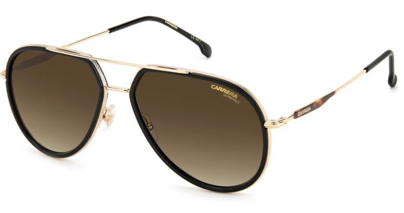 Carrera 295/S 02M2 HA Black Gold/Brown Gradient Rectangle Unisex Sunglasses