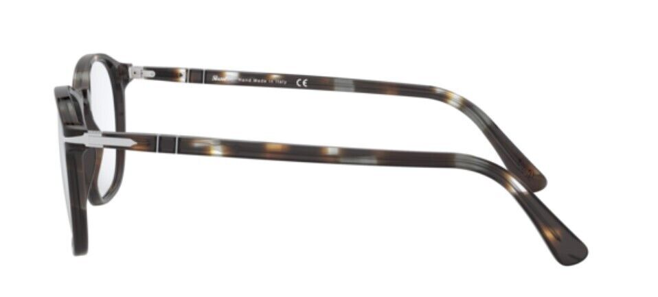 Persol 0PO3007VM 1124 Striped Brown & Smoke Square Men's Eyeglasses