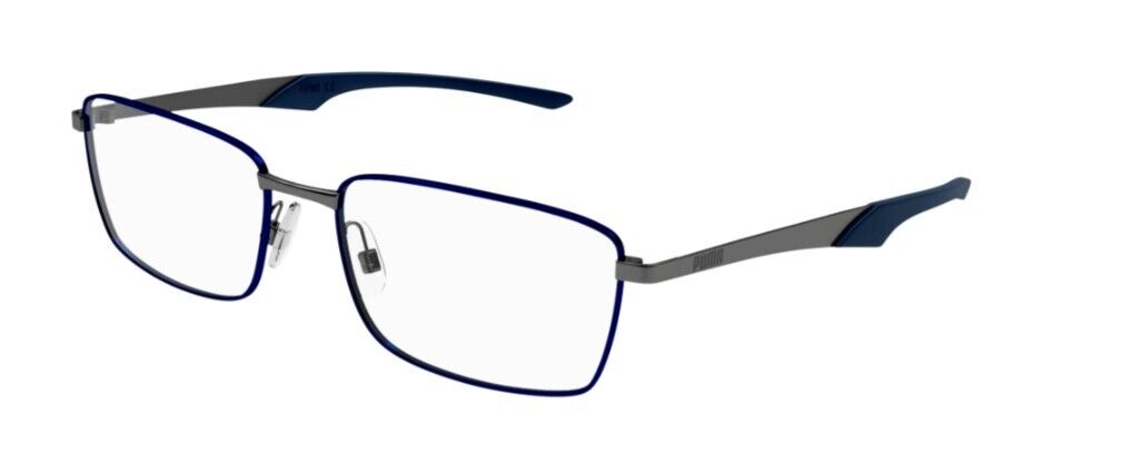 Puma PU0355O 002 Blue-Gunmetal Rectangular Full-Rim Unisex  Eyeglasses