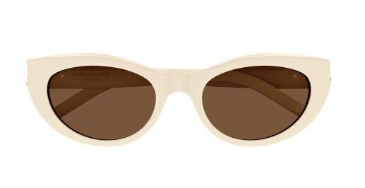 Saint Laurent SSL M115 004 Ivory/Brown Cat-Eye Women's Sunglasses