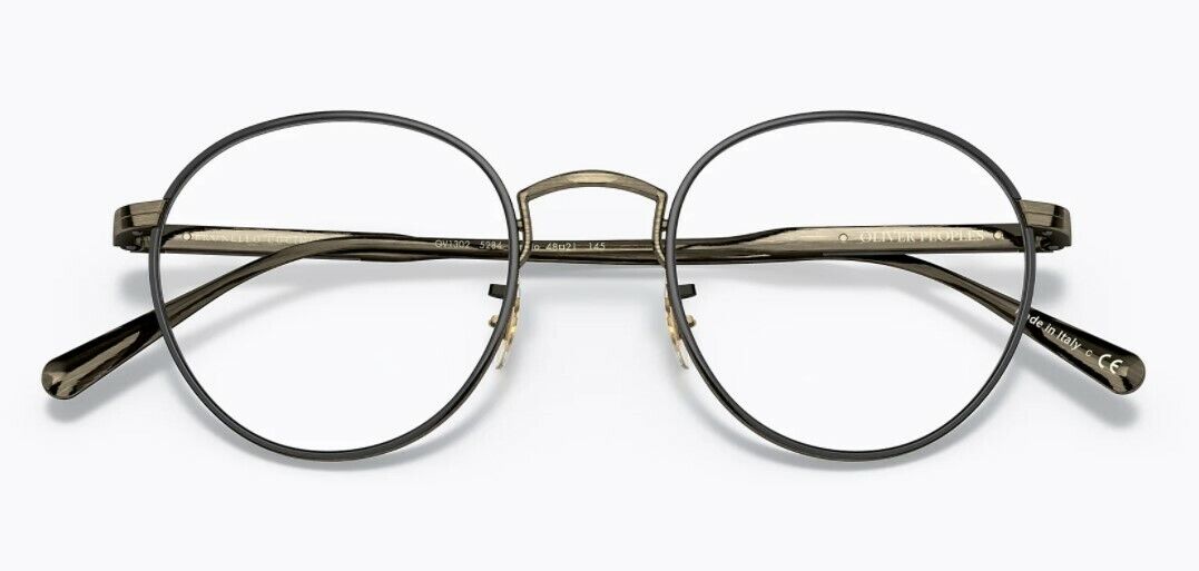 Oliver Peoples 0OV1302 Artemio 5284 Antique Gold/Black Eyeglasses With Clip-On