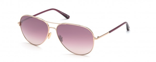 Tom Ford FT 0823 Clark 28U Rose Gold Pink/Bordeaux Gradient Sunglasses
