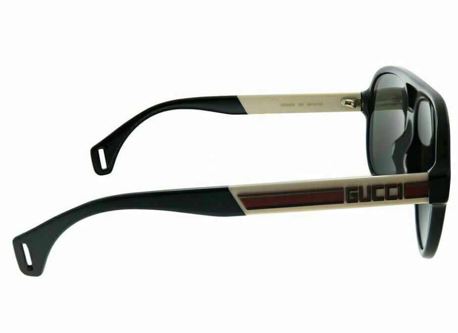 Gucci GG 0463 S 002 Black/White Polarized Sunglasses