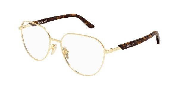 Balenciaga BB0249O 002 Gold Round Men's Eyeglasses