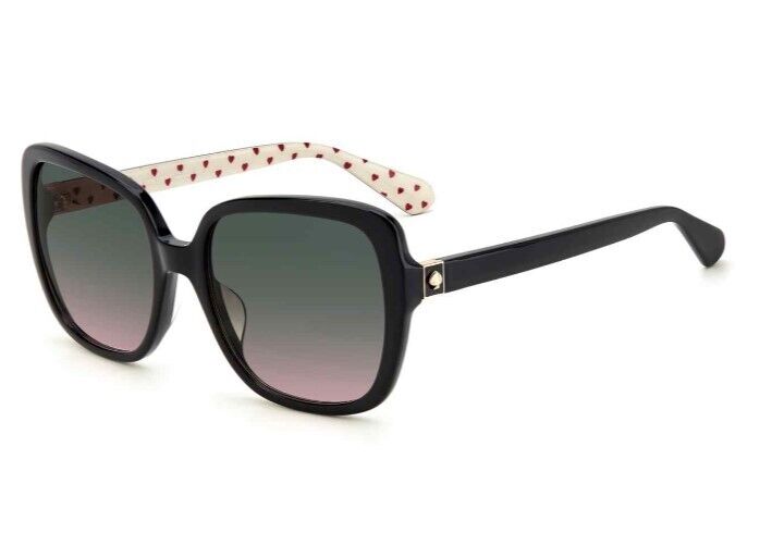 Kate Spade Wilhemina/S 0807/JP Black/Green Shaded Pink Square Women's Sunglasses