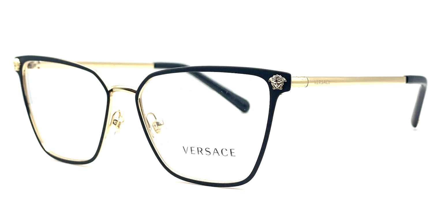Versace VE1275 1433 Matte Black Gold Cat-Eye Women's Eyeglasses